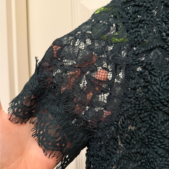 Zara Dark Green Lace Blouse - Picture 3 of 5
